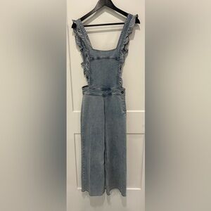 Dear John Ruffle Denim Overalls